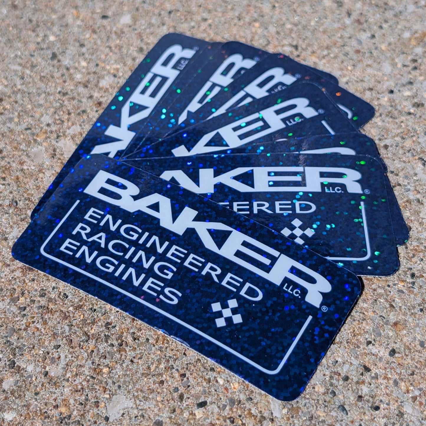 Baker Engineering Glitter Stickers